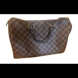 Louis Vuitton Speedy 35 Damier Ebene Canvas Satchel.